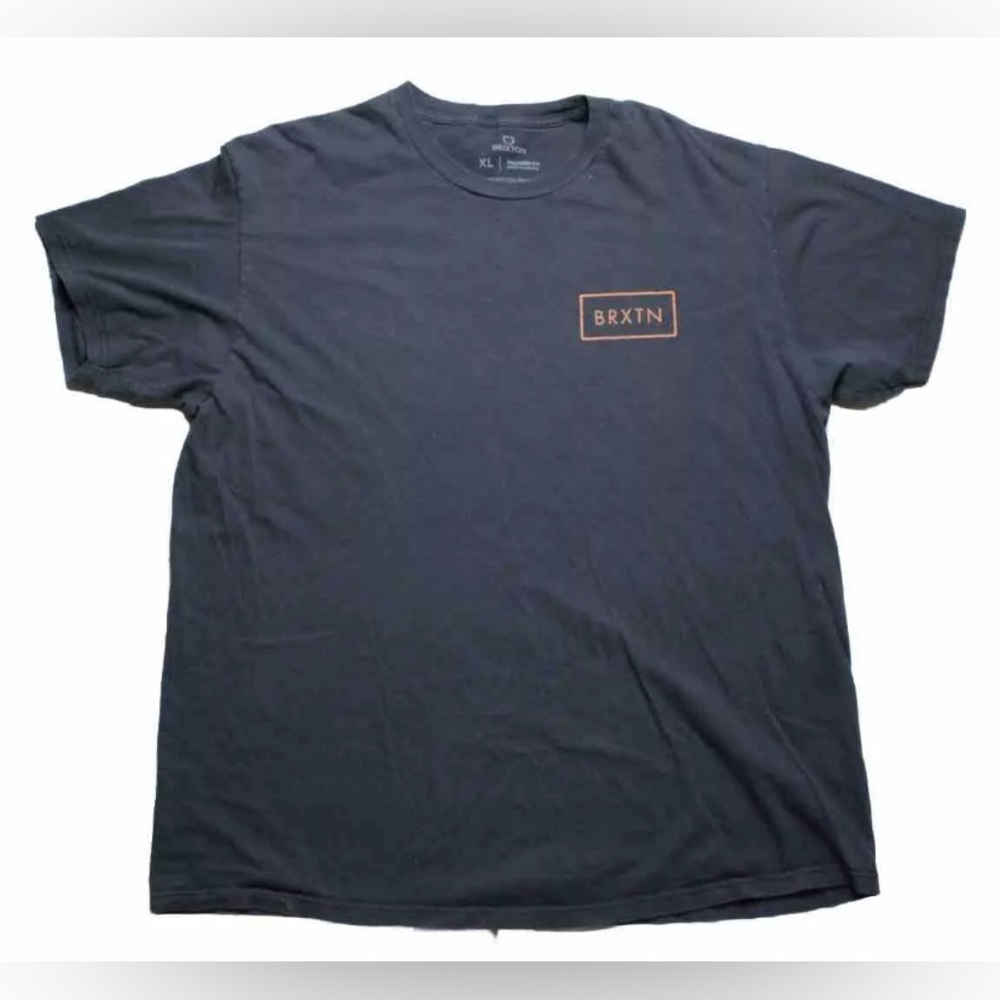 Brixton Shirt Mens X-Large Black Cotton Crew Short Sleeve Logo Standard Adult